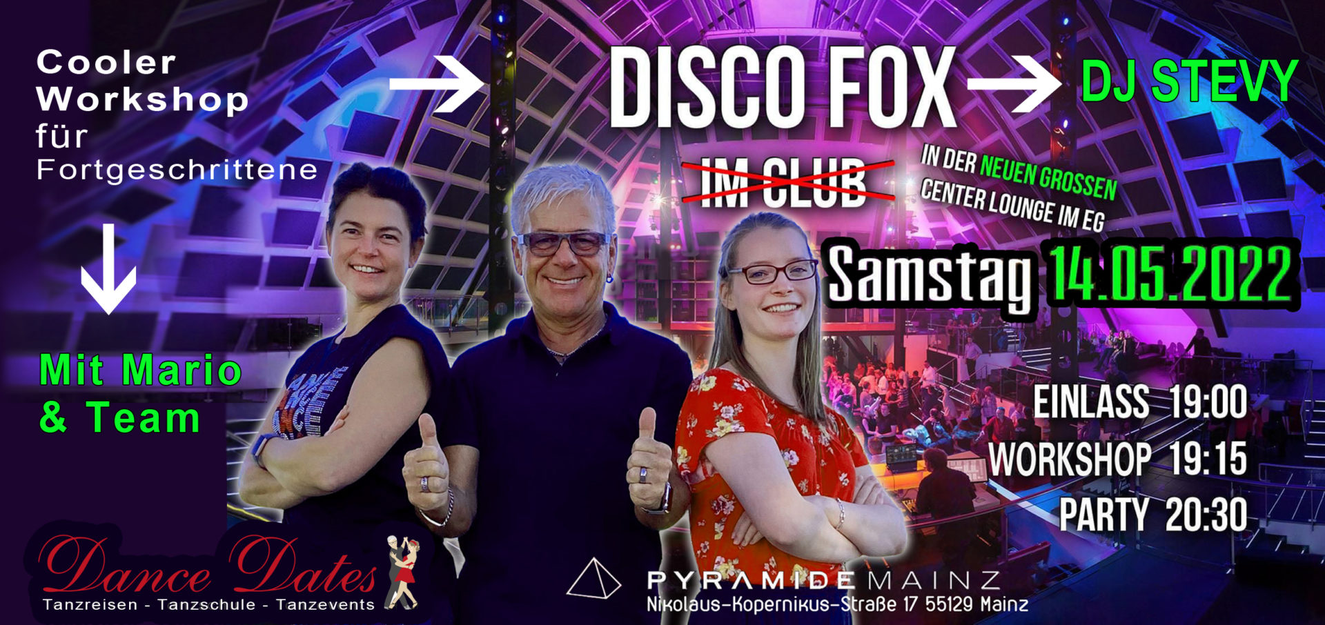 Premiere: Disco Fox Workshop in der Pyramide in Mainz