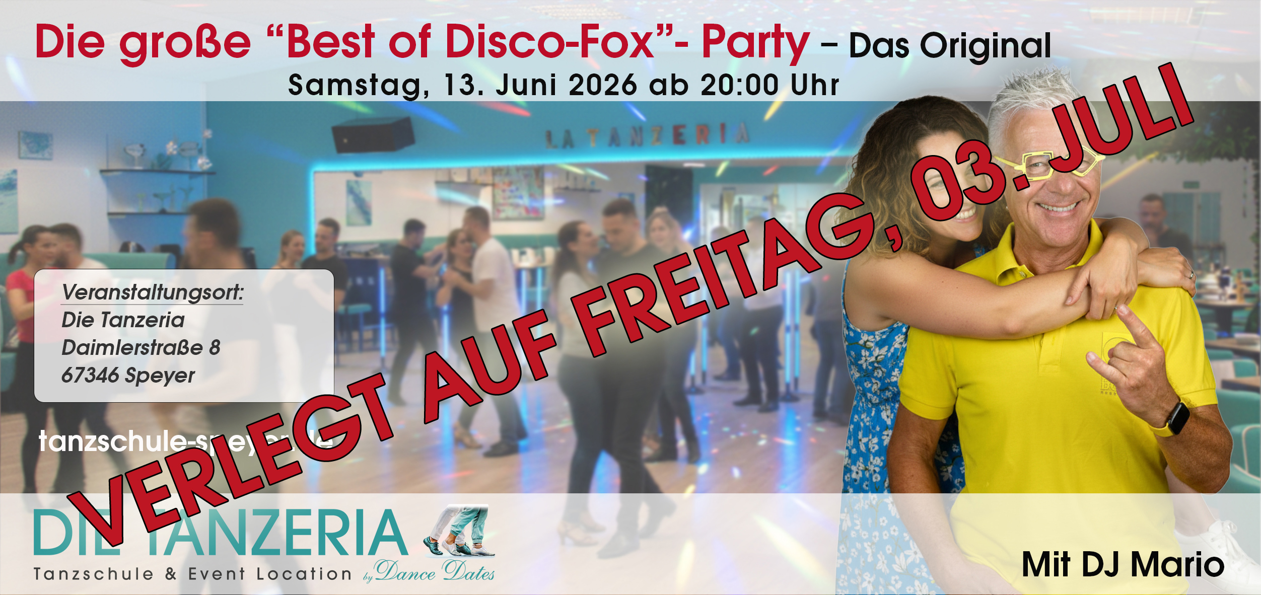VERLEGT: Die Best of Disco-Fox Party – Das Original mit DJ Mario